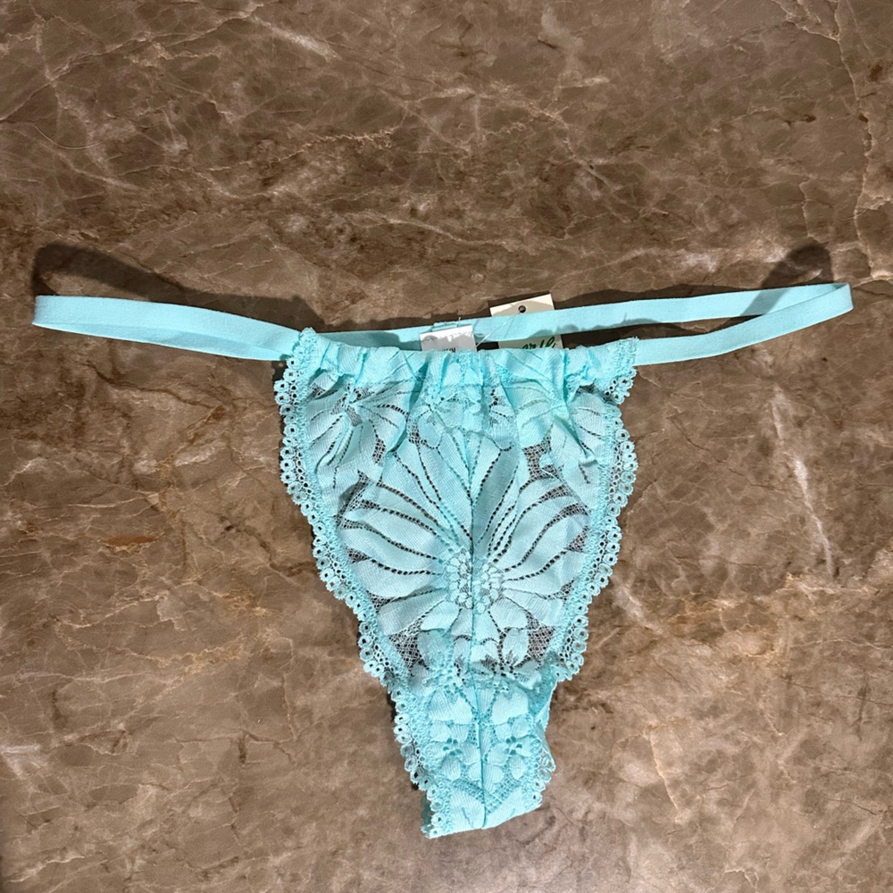 NWT Aerie Lace Thong in Soft Blue